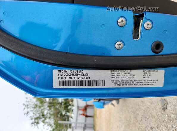 2C3CDZFJ2PH606299 2023 DODGE CHALLENGER Blue Engine compartment view
