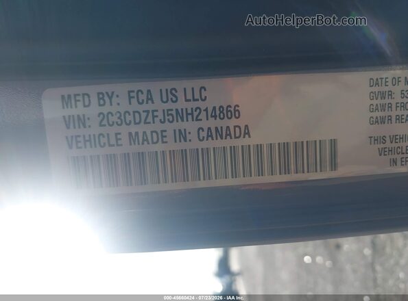 2C3CDZFJ5NH214866 2022 DODGE CHALLENGER Silver Vista del compartimento del motor