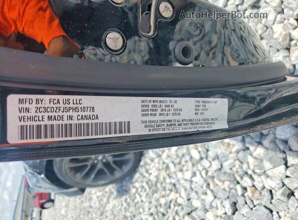 2C3CDZFJ5PH510778 2023 DODGE CHALLENGER Черный Вид наклейки с VIN-кодом