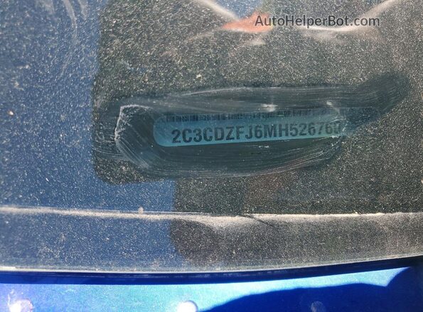 2C3CDZFJ6MH526760 2021 DODGE CHALLENGER Blue Շարժիչի բաժամունքի տեսք