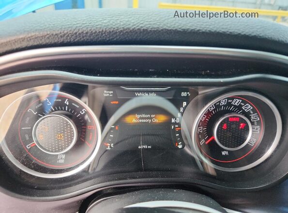 2C3CDZFJ8GH145657 2016 DODGE CHALLENGER Синий Вид щитка приборов