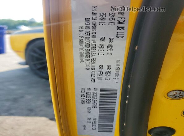 2C3CDZFJ8HH554906 2017 DODGE CHALLENGER Yellow Շարժիչի բաժամունքի տեսք