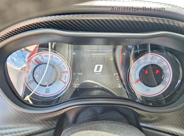 2C3CDZFJ8MH576771 2021 DODGE CHALLENGER Burgundy Instrument cluster view