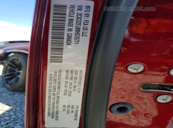 2C3CDZFJ8MH576771 2021 DODGE CHALLENGER Burgundy VIN sticker view