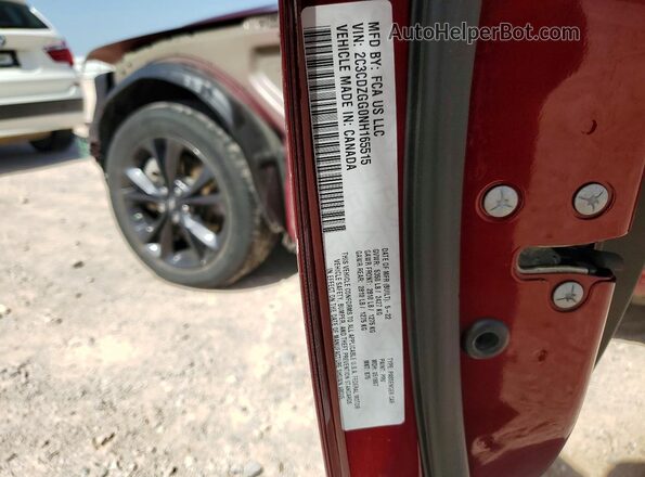2C3CDZGG0NH165515 2022 DODGE CHALLENGER Burgundy Vista del compartimento del motor
