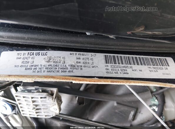 2C3CDZGG1HH605102 2017 DODGE CHALLENGER Black Widok komory silnika
