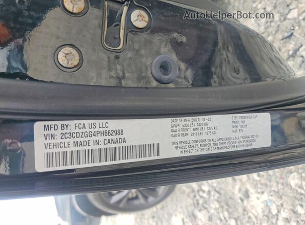 2C3CDZGG4PH662988 2023 DODGE CHALLENGER Black Widok komory silnika