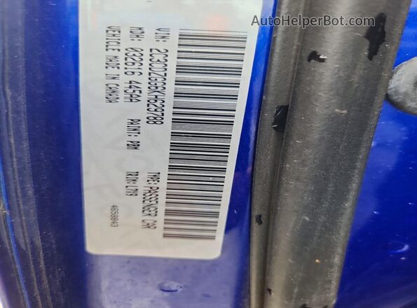 2C3CDZGG6KH629788 2019 DODGE CHALLENGER Blue VIN sticker view