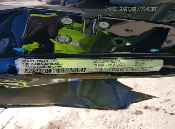 2C3CDZJG0PH629897 2023 DODGE CHALLENGER Black Engine compartment view