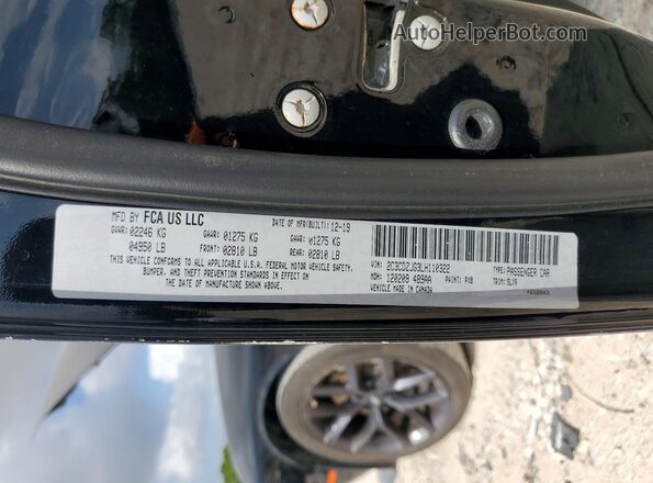 2C3CDZJG3LH110322 2020 DODGE CHALLENGER Black Widok naklejki z numerem VIN