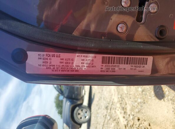 2C3CDZJG7KH551921 2019 DODGE CHALLENGER Gray VIN կոդի պիտակի տեսք