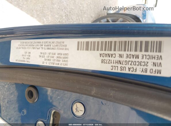 2C3CDZJG7NH112738 2022 DODGE CHALLENGER Blue ძრავის განყოფილების ხედი