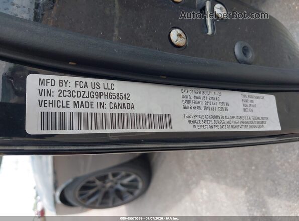 2C3CDZJG9PH658542 2023 DODGE CHALLENGER Black Engine compartment view