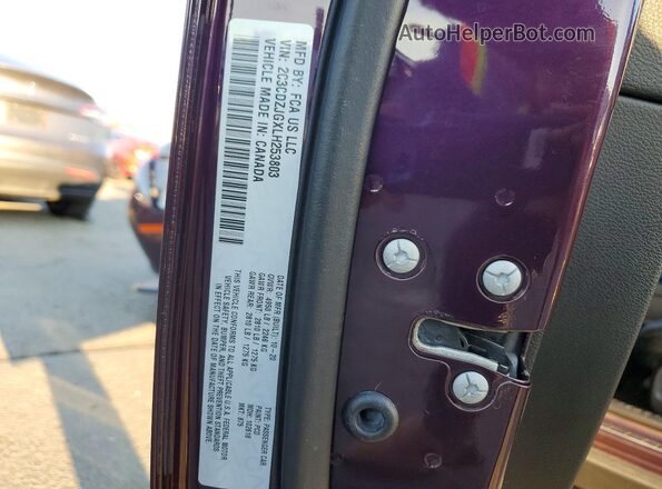 2C3CDZJGXLH253803 2020 DODGE CHALLENGER Purple Engine compartment view