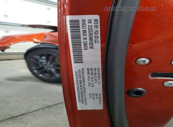 2C3CDZKG4NH152192 2022 DODGE CHALLENGER Оранжевый Вид наклейки с VIN-кодом
