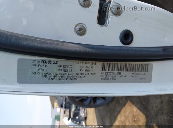 2C3CDZKG5LH110790 2020 DODGE CHALLENGER White Vista del compartimento del motor