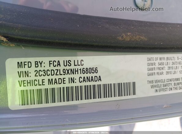 2C3CDZL9XNH168056 2022 DODGE CHALLENGER Серый Вид подкапотного пространства