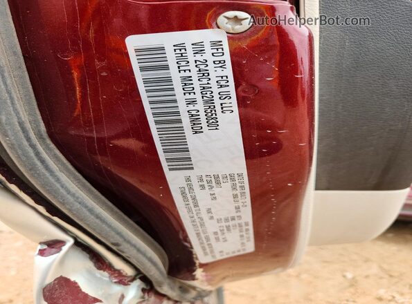 2C4RC1AG2MR558301 2021 CHRYSLER VOYAGER Burgundy VIN կոդի պիտակի տեսք