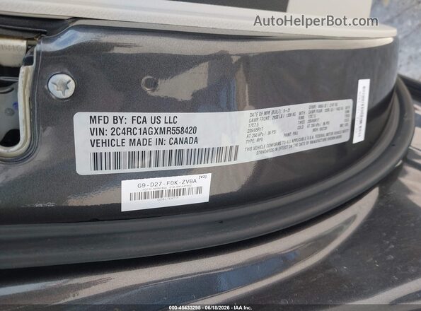2C4RC1AGXMR558420 2021 CHRYSLER VOYAGER Gray Вид підкапотного простору