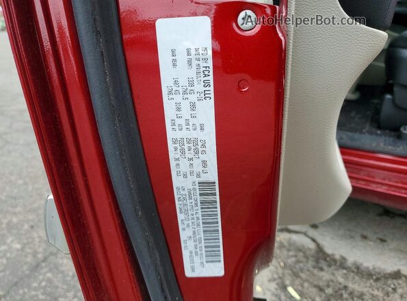 2C4RC1BG1GR287153 2016 CHRYSLER TOWN Red Widok naklejki z numerem VIN