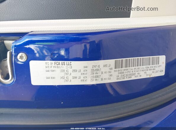 2C4RC1BG1KR593097 2019 CHRYSLER PACIFICA Синий Вид подкапотного пространства