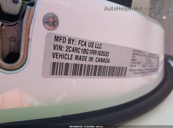2C4RC1BG1RR163533 2024 CHRYSLER PACIFICA White Vista del compartimento del motor