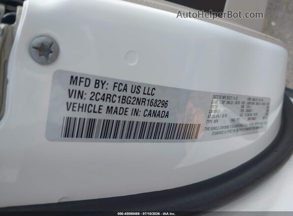 2C4RC1BG2NR168296 2022 CHRYSLER PACIFICA White Engine compartment view