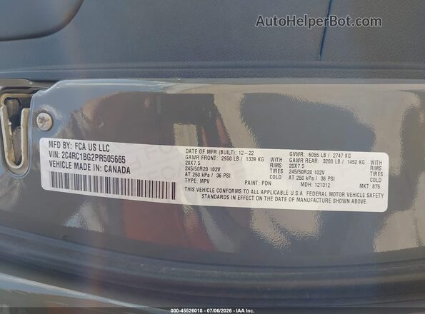 2C4RC1BG2PR505665 2023 CHRYSLER PACIFICA Gray Engine compartment view