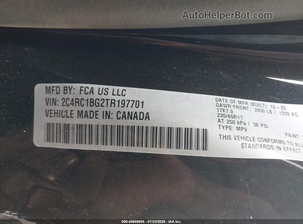 2C4RC1BG2TR197701 2026 CHRYSLER PACIFICA Black Շարժիչի բաժամունքի տեսք