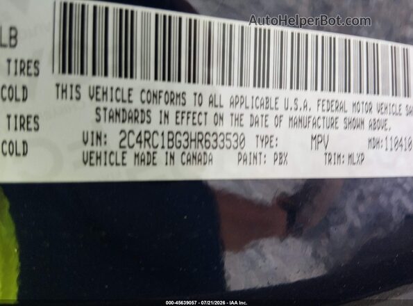2C4RC1BG3HR633530 2017 CHRYSLER PACIFICA Blue ძრავის განყოფილების ხედი