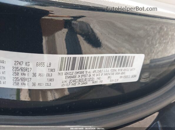 2C4RC1BG3JR112121 2018 CHRYSLER PACIFICA Black Widok komory silnika