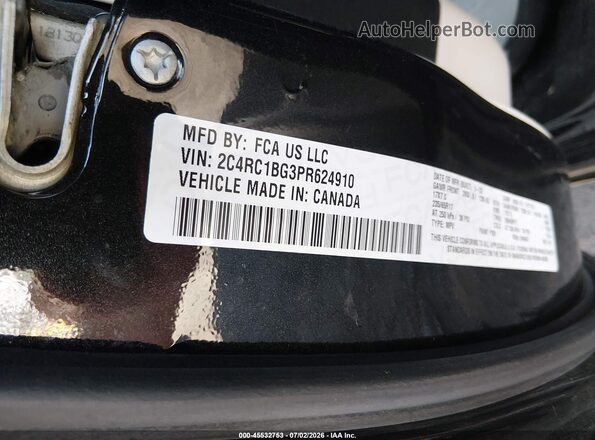 2C4RC1BG3PR624910 2023 CHRYSLER PACIFICA Black Вид підкапотного простору
