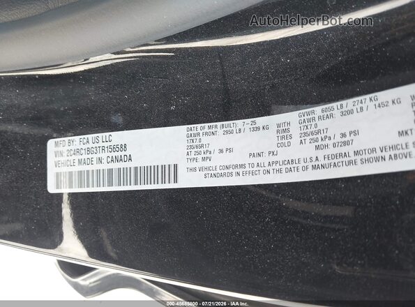 2C4RC1BG3TR156588 2026 CHRYSLER PACIFICA Черный Вид подкапотного пространства