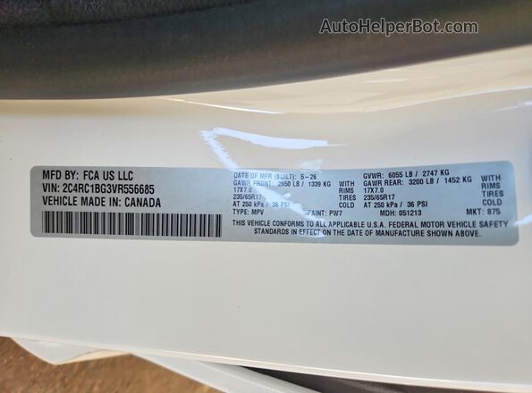 2C4RC1BG3VR556685 2027 CHRYSLER PACIFICA White Widok wnętrza 360 stopni