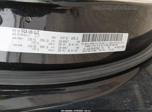 2C4RC1BG4HR720031 2017 CHRYSLER PACIFICA Black Вид підкапотного простору