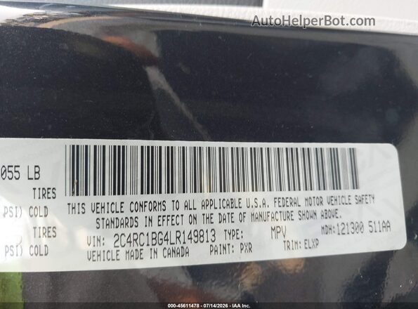 2C4RC1BG4LR149813 2020 CHRYSLER PACIFICA Black Շարժիչի բաժամունքի տեսք