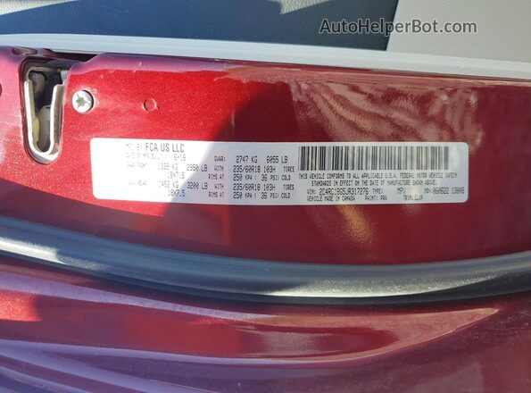 2C4RC1BG5JR317276 2018 CHRYSLER PACIFICA Maroon VIN կոդի պիտակի տեսք