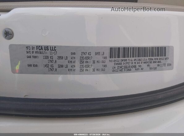2C4RC1BG6JR142486 2018 CHRYSLER PACIFICA White Շարժիչի բաժամունքի տեսք
