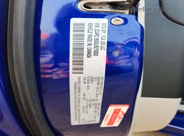 2C4RC1BG6LR279303 2020 CHRYSLER PACIFICA Blue VIN կոդի պիտակի տեսք
