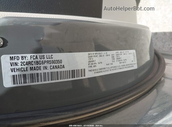 2C4RC1BG6PR590350 2023 CHRYSLER PACIFICA Серый Вид подкапотного пространства