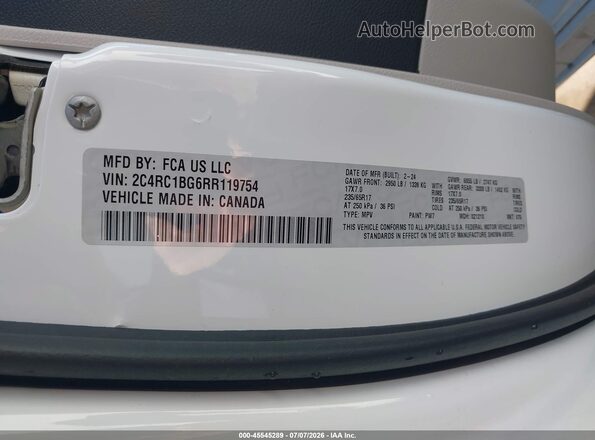 2C4RC1BG6RR119754 2024 CHRYSLER PACIFICA White Շարժիչի բաժամունքի տեսք