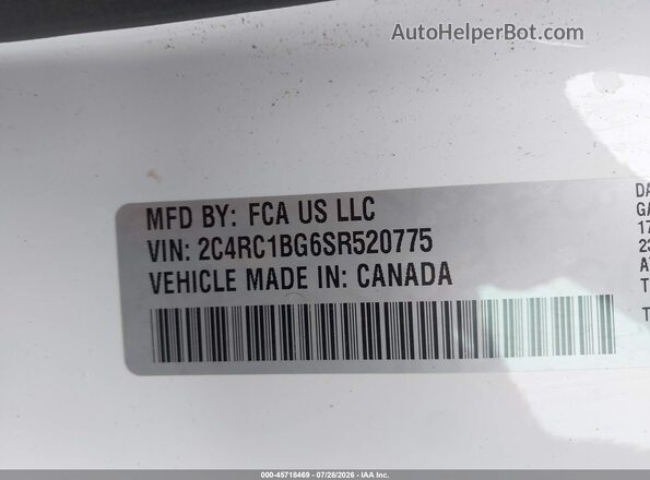 2C4RC1BG6SR520775 2025 CHRYSLER PACIFICA White Շարժիչի բաժամունքի տեսք