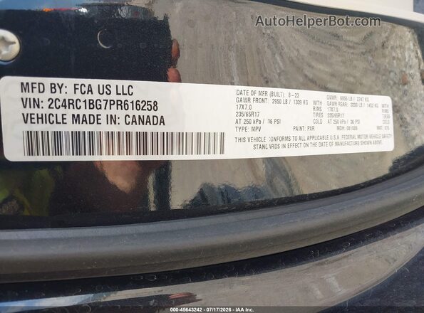 2C4RC1BG7PR616258 2023 CHRYSLER PACIFICA Черный Вид подкапотного пространства