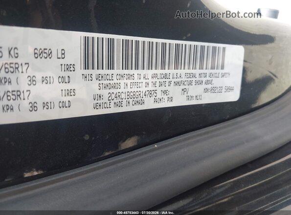 2C4RC1BG8GR147875 2016 CHRYSLER TOWN & COUNTRY Black Вид підкапотного простору