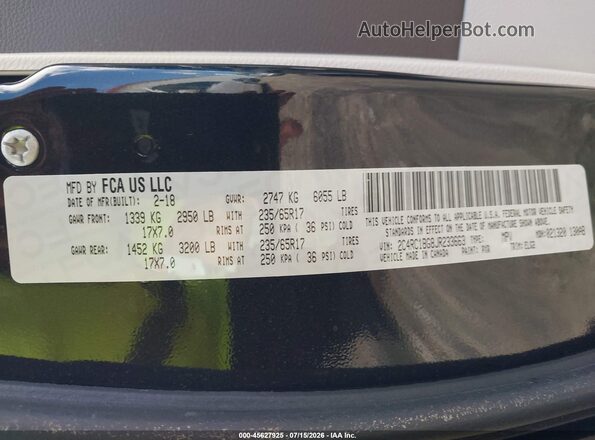 2C4RC1BG8JR233663 2018 CHRYSLER PACIFICA Black Engine compartment view