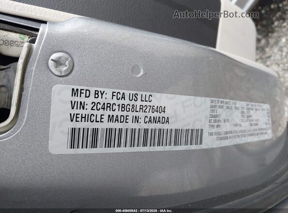 2C4RC1BG8LR276404 2020 CHRYSLER PACIFICA Серебряный Вид подкапотного пространства