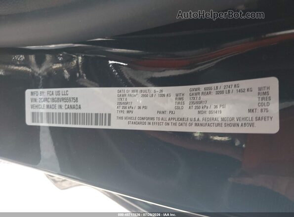 2C4RC1BG8VR559758 2027 CHRYSLER PACIFICA Black Widok komory silnika