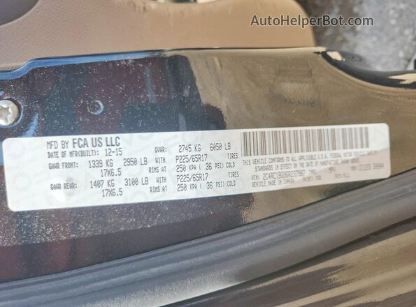 2C4RC1BG9GR237987 2016 CHRYSLER TOWN Black Vista de la etiqueta del VIN