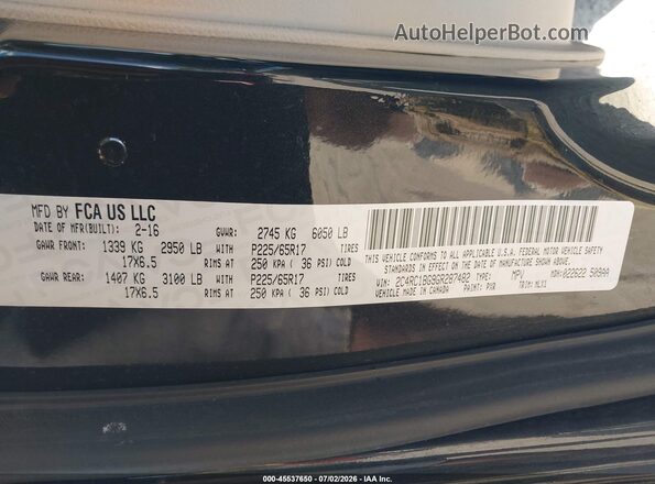 2C4RC1BG9GR287482 2016 CHRYSLER TOWN & COUNTRY Black Engine compartment view