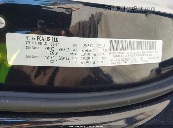 2C4RC1BG9JR120725 2018 CHRYSLER PACIFICA Black Շարժիչի բաժամունքի տեսք